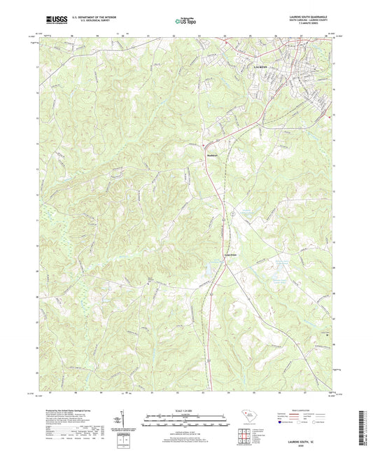 Laurens South South Carolina US Topo Map Image