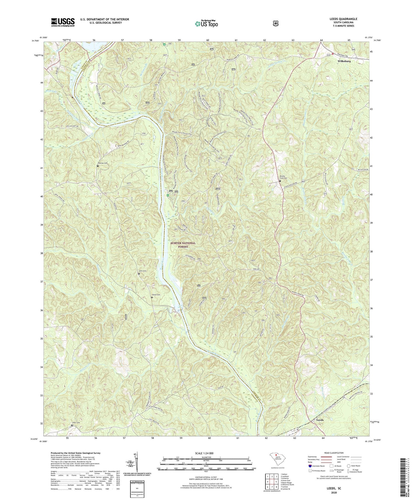 Leeds South Carolina US Topo Map Image