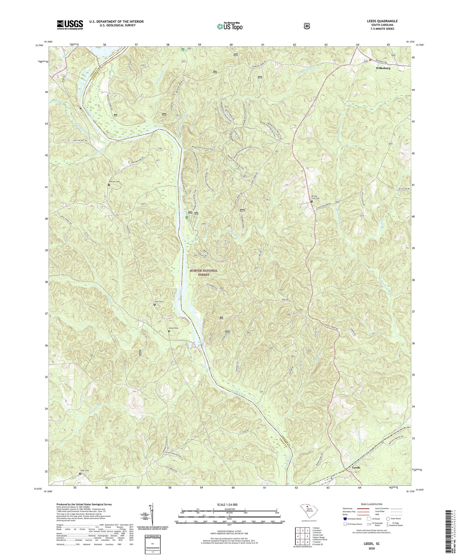 Leeds South Carolina US Topo Map Image