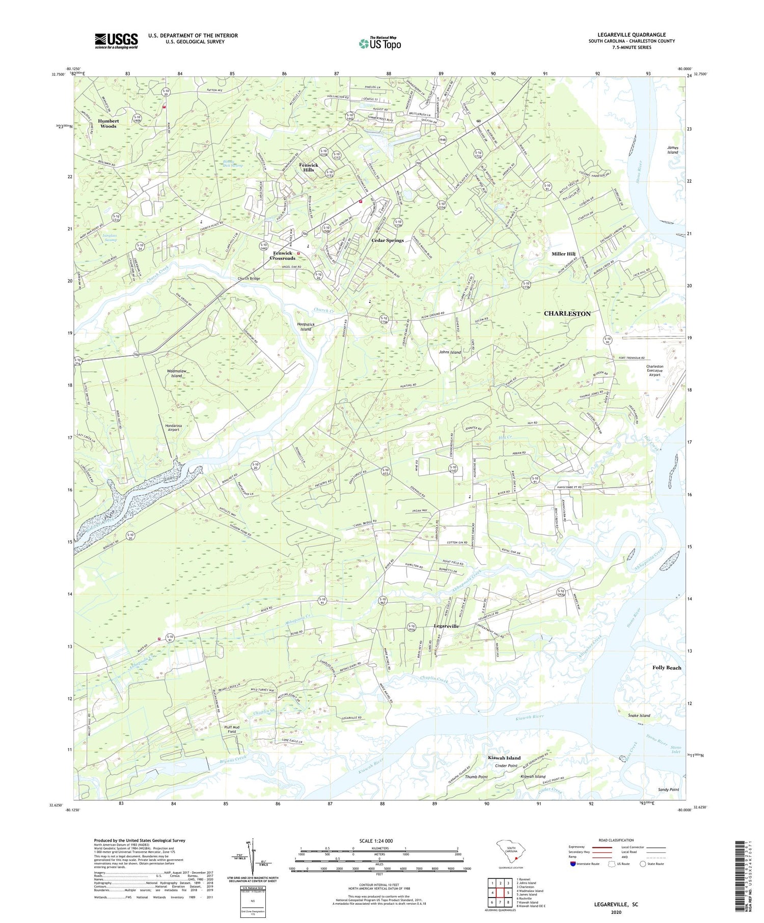 Legareville South Carolina US Topo Map Image