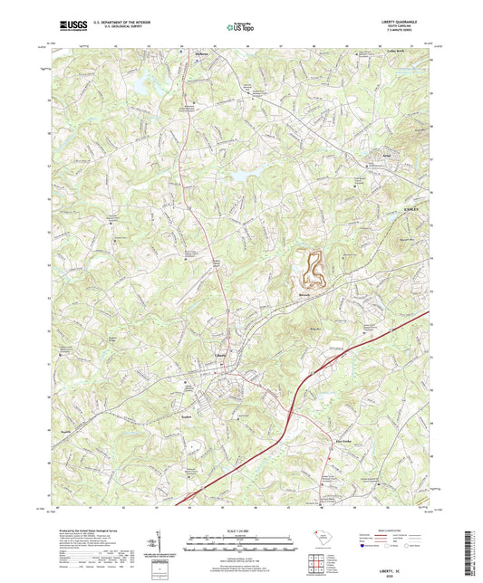 Liberty South Carolina US Topo Map Image