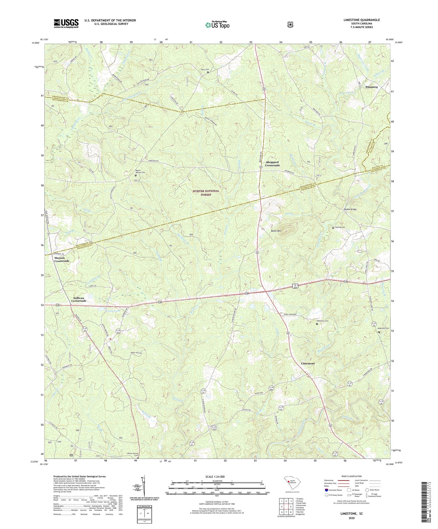 Limestone South Carolina US Topo Map Image