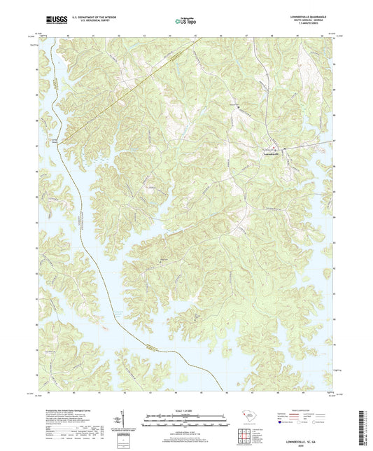 Lowndesville South Carolina US Topo Map Image