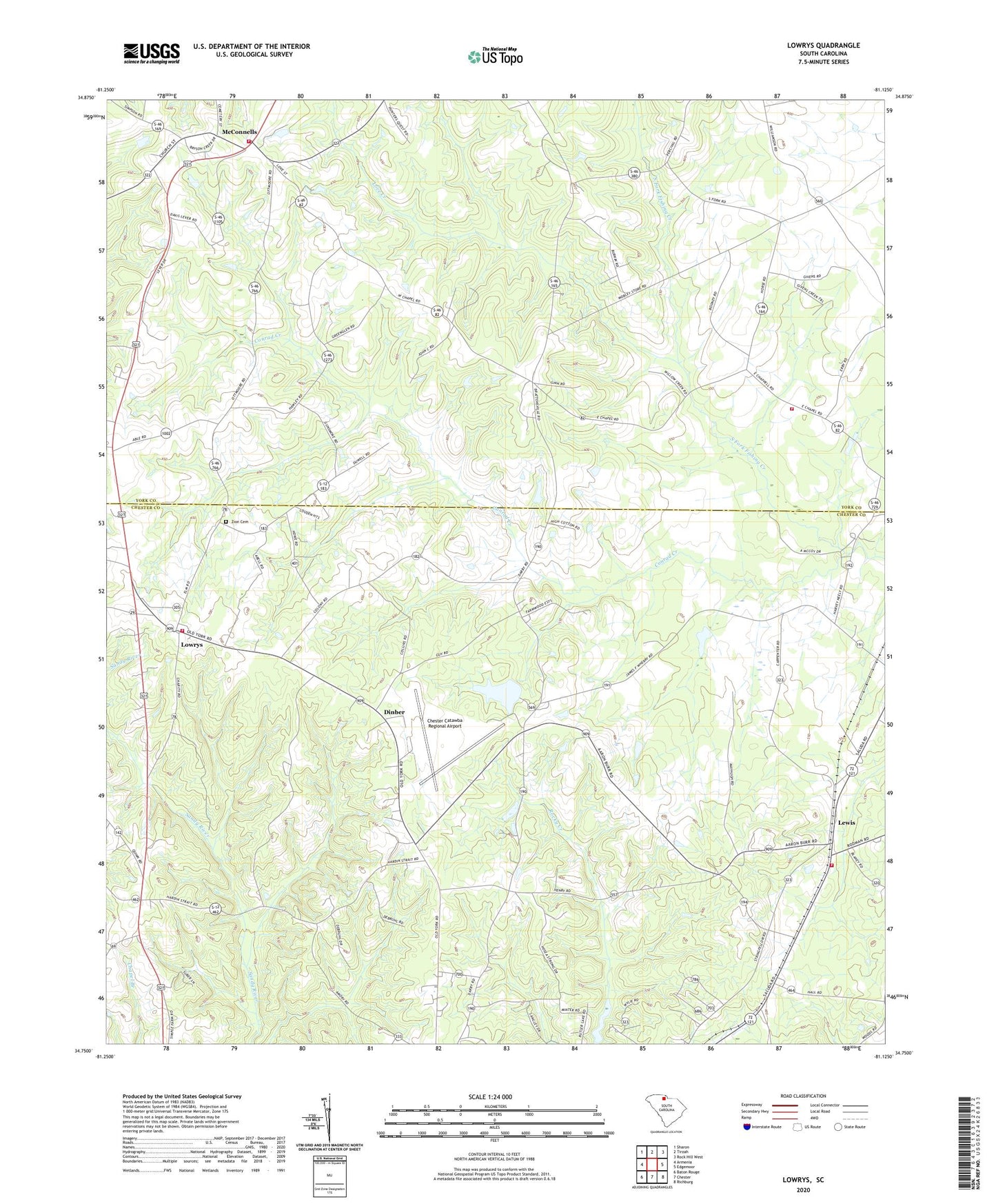 Lowrys South Carolina US Topo Map Image