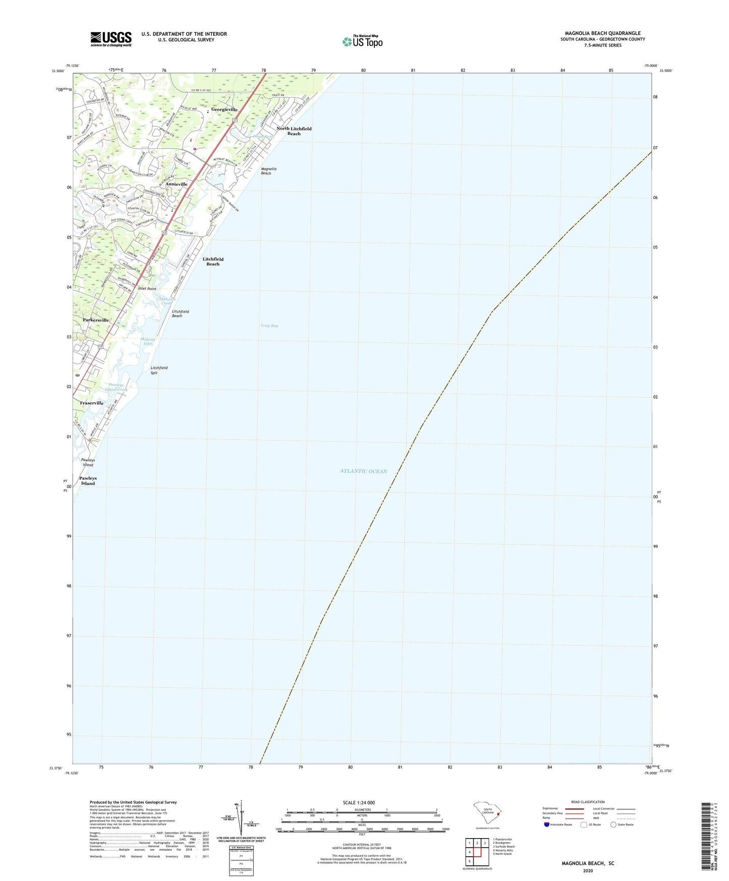 Magnolia Beach South Carolina US Topo Map Image