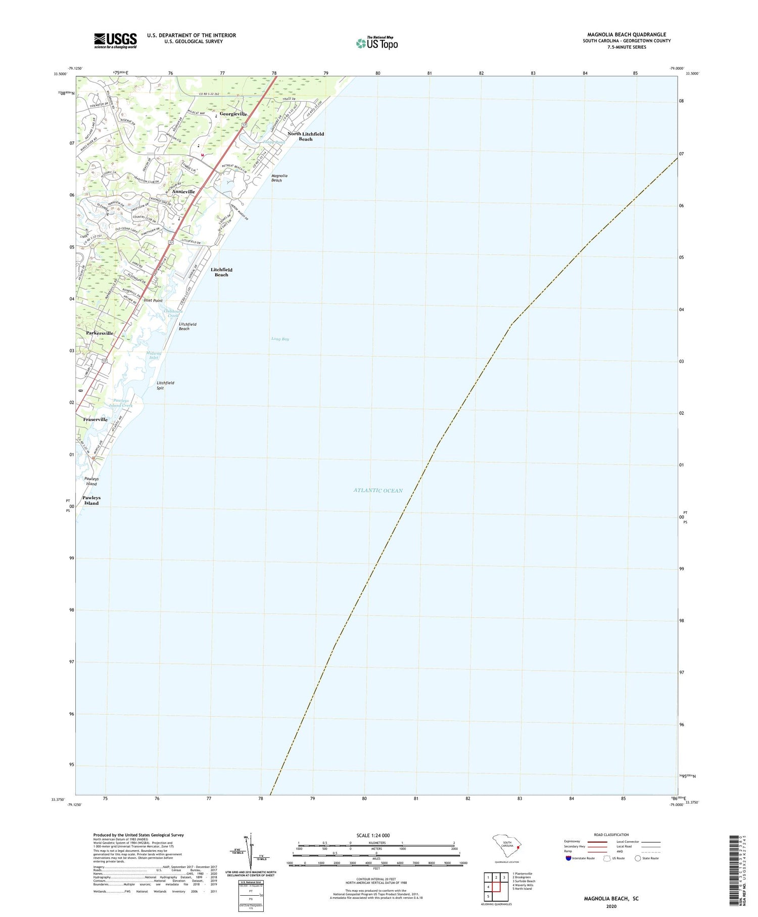 Magnolia Beach South Carolina US Topo Map Image