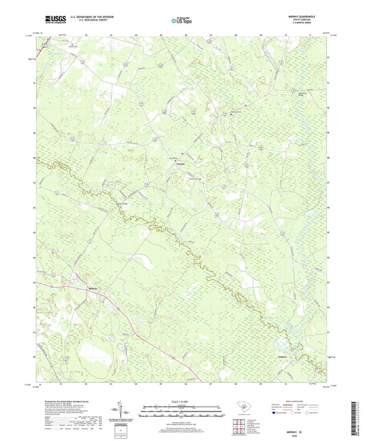 Midway South Carolina US Topo Map Image