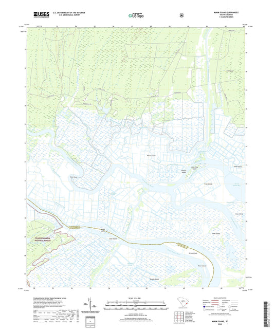 Minim Island South Carolina US Topo Map Image