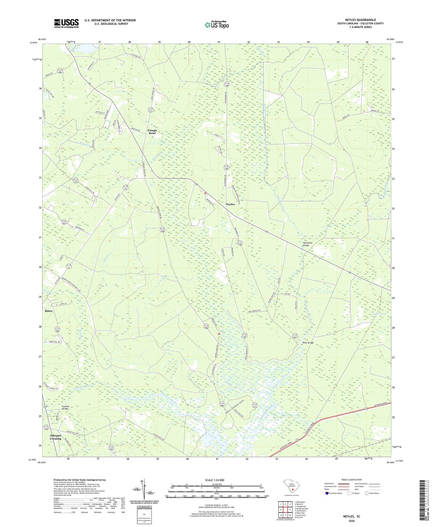 Neyles South Carolina US Topo Map Image