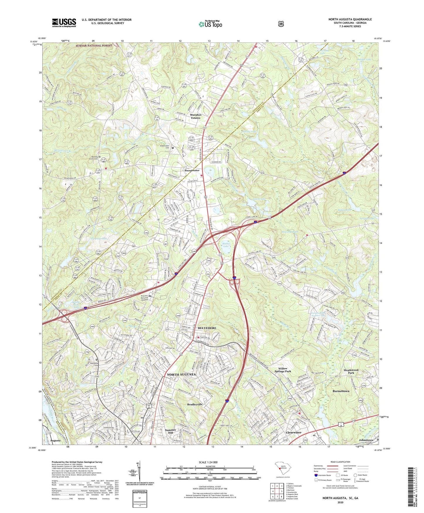 North Augusta South Carolina US Topo Map Image