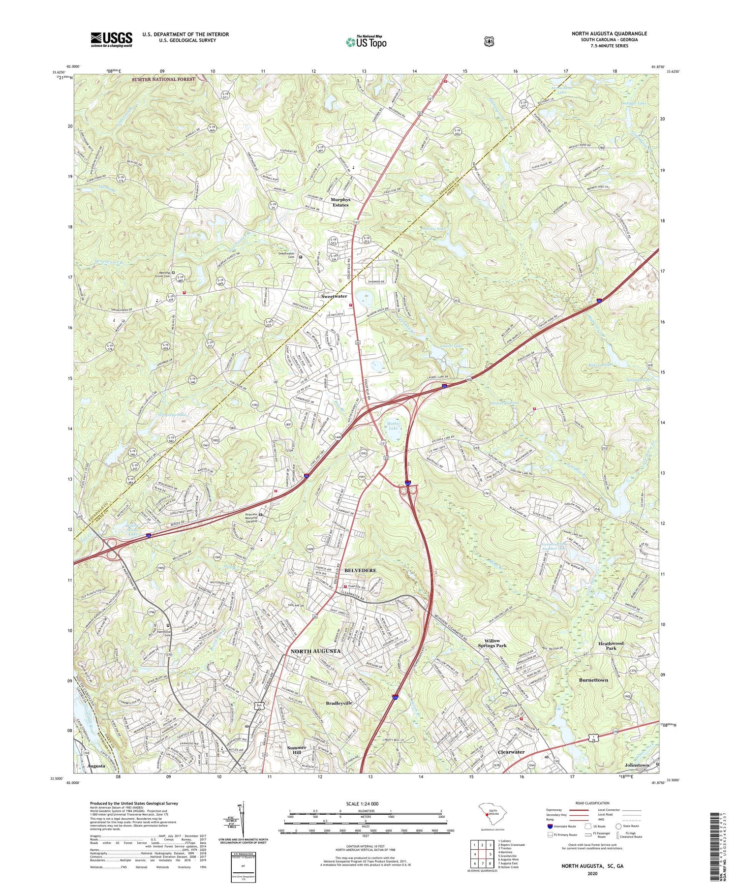 North Augusta South Carolina US Topo Map Image