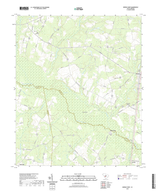 Norway West South Carolina US Topo Map Image