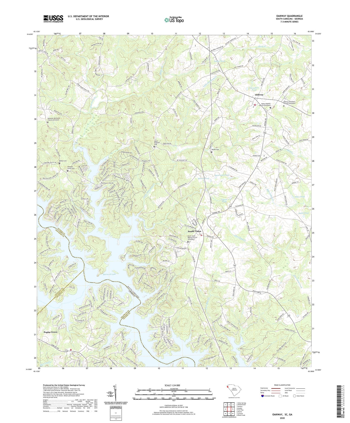 Oakway South Carolina US Topo Map Image