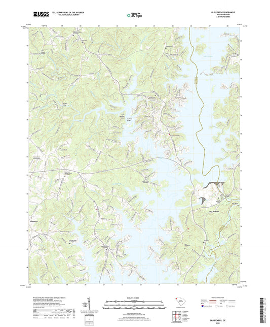 Old Pickens South Carolina US Topo Map Image