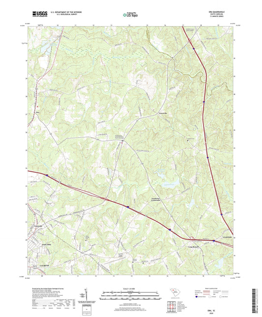 Ora South Carolina US Topo Map Image