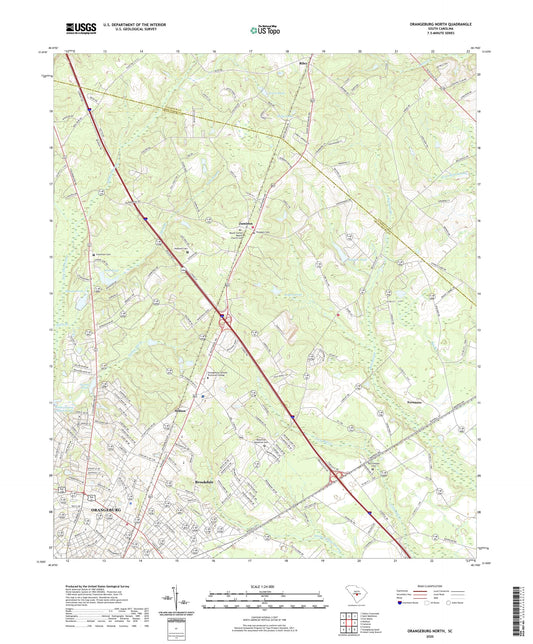 Orangeburg North South Carolina US Topo Map Image