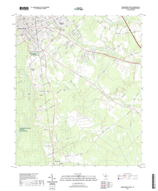 Orangeburg South South Carolina US Topo Map Image