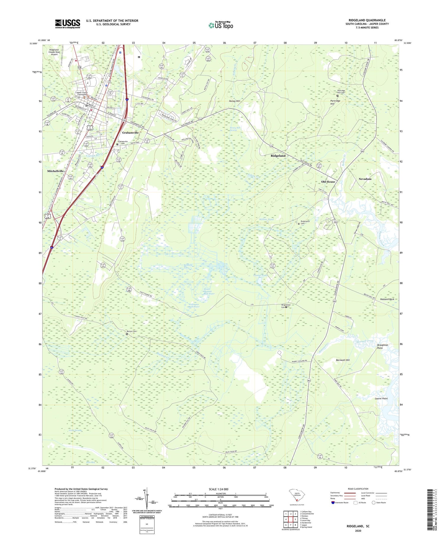 Ridgeland South Carolina US Topo Map Image