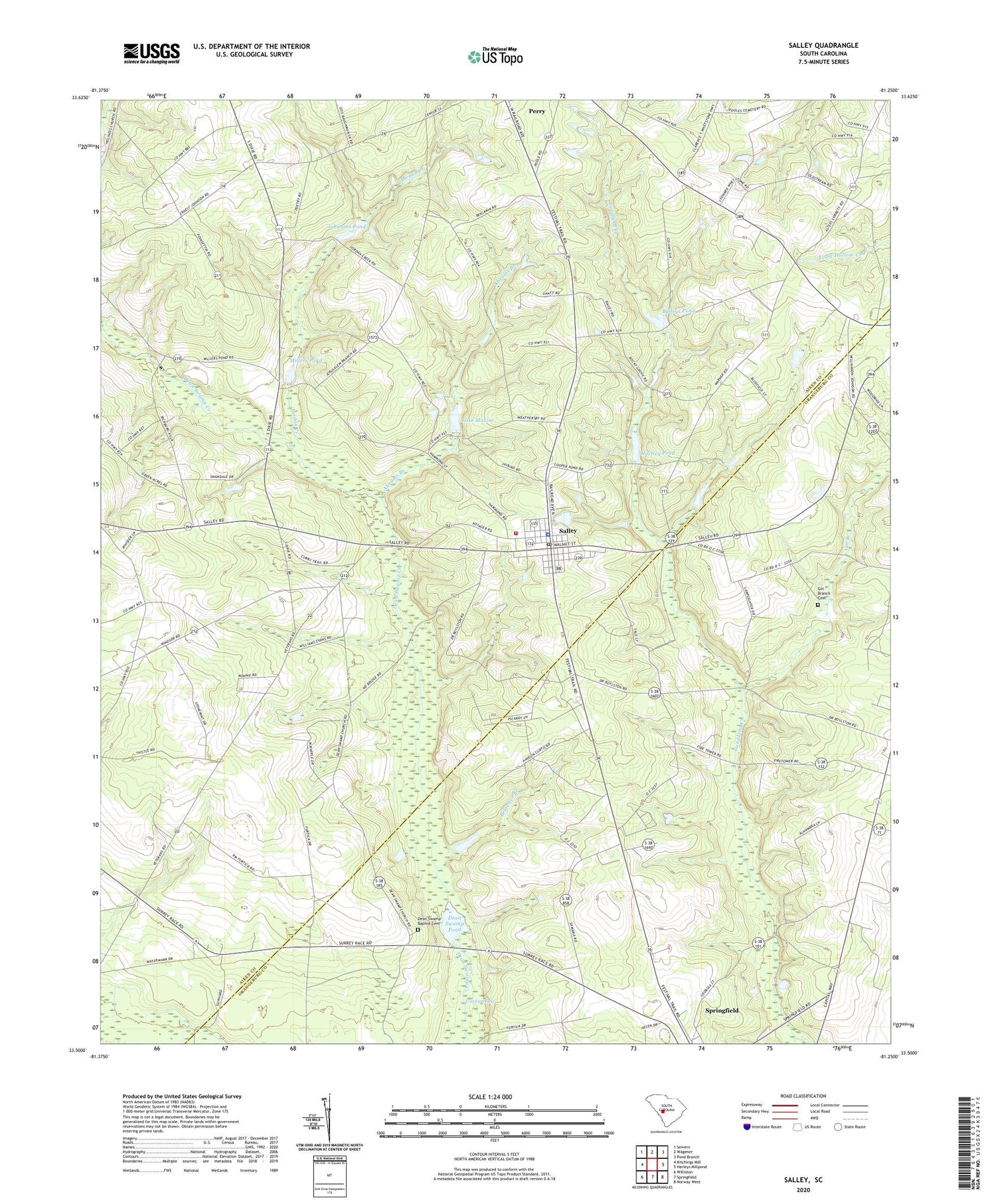 Salley South Carolina US Topo Map Image