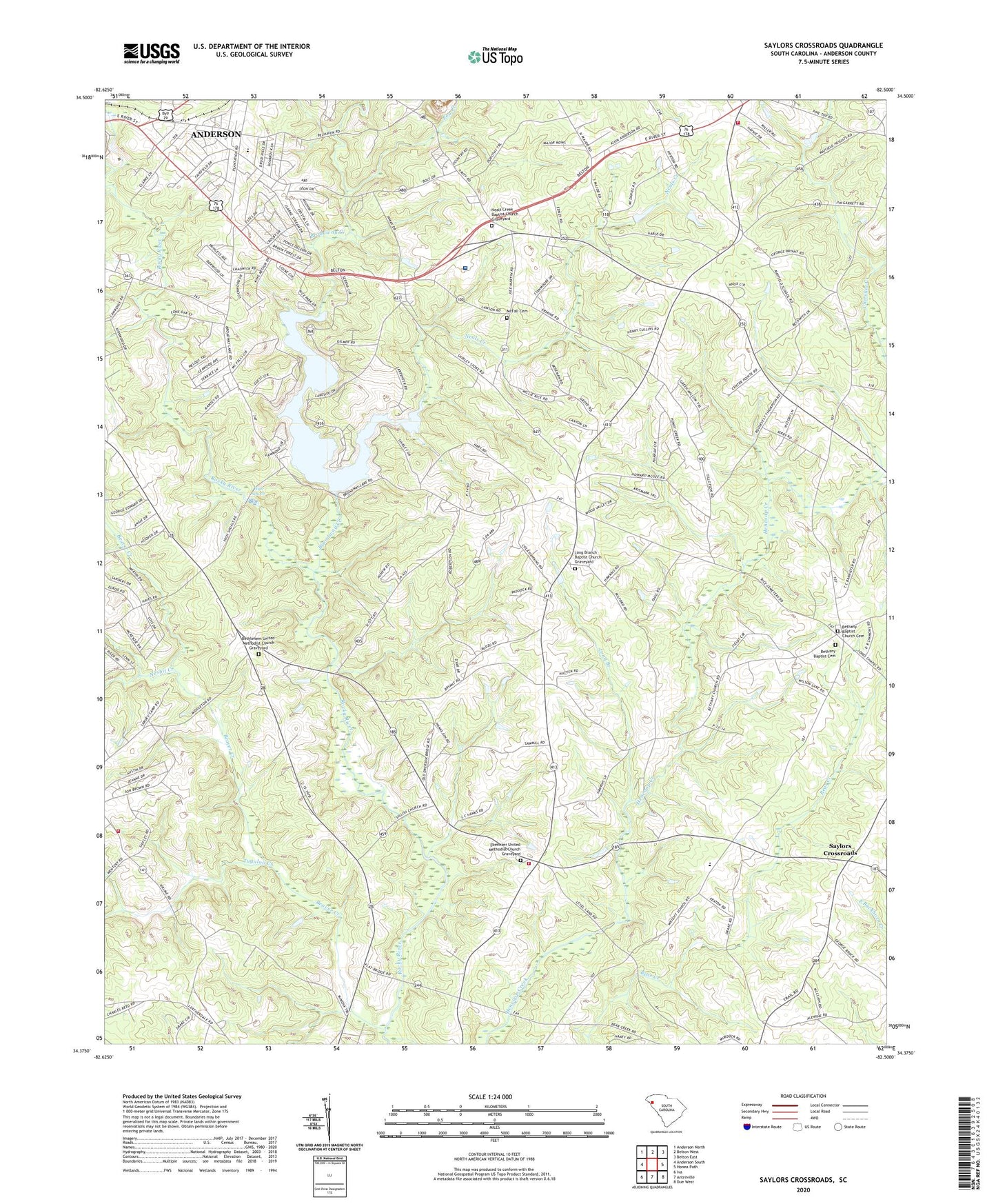 Saylors Crossroads South Carolina US Topo Map Image