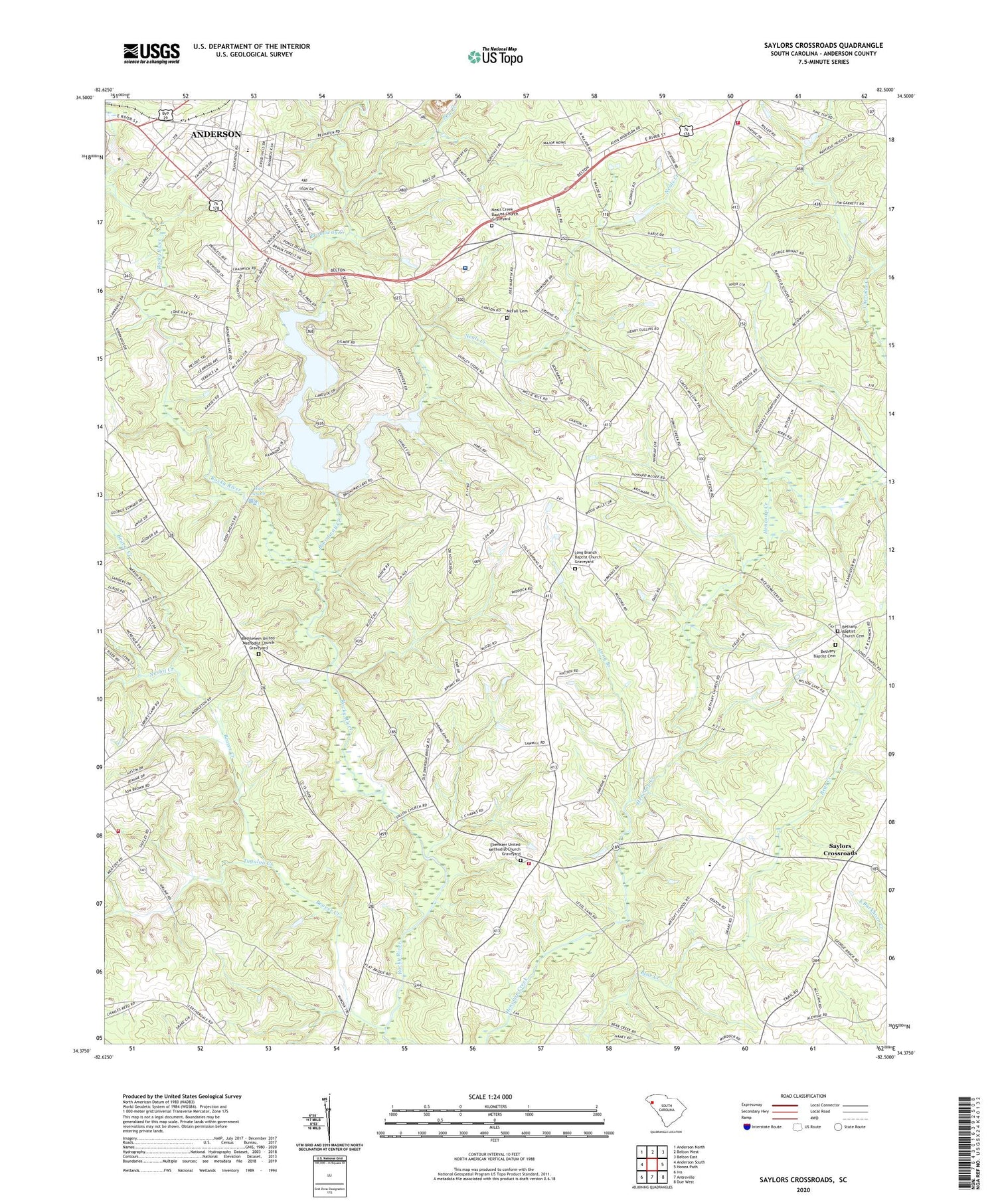 Saylors Crossroads South Carolina US Topo Map Image