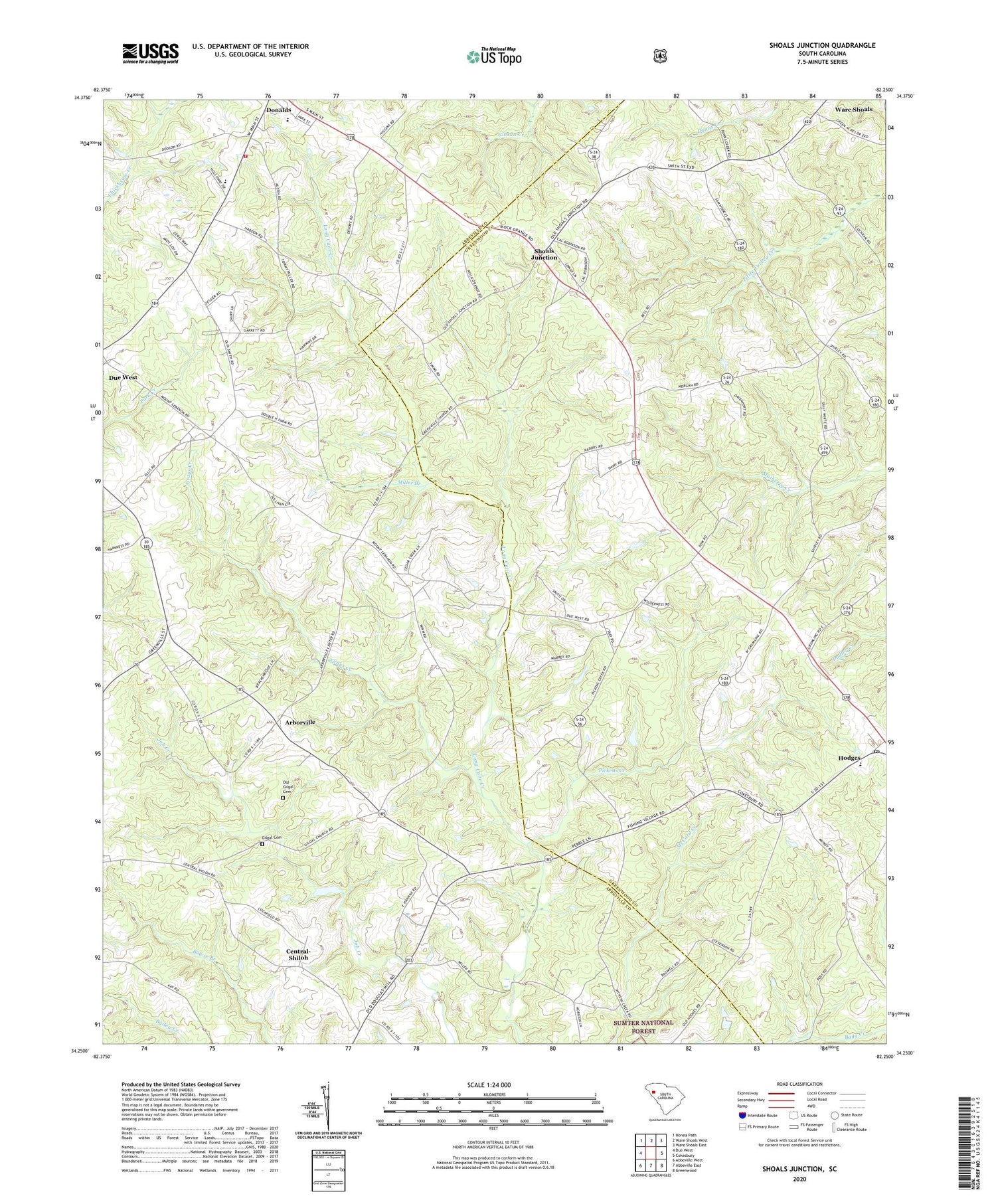 Shoals Junction South Carolina US Topo Map Image