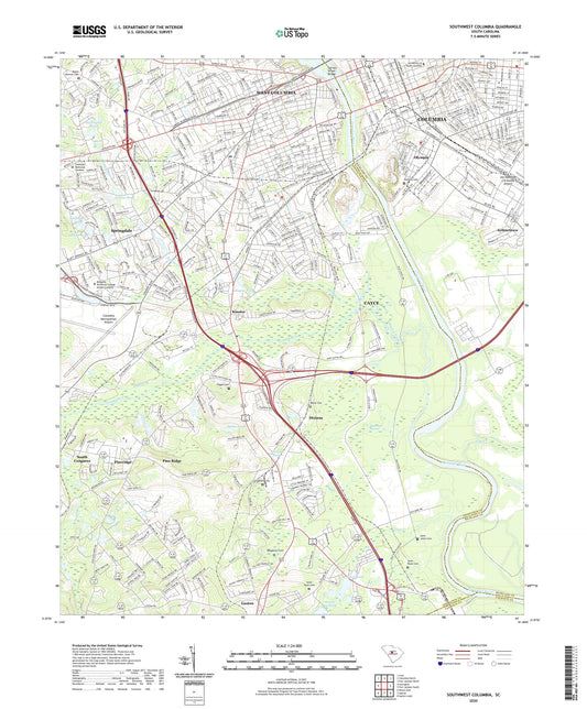 Southwest Columbia South Carolina US Topo Map Image