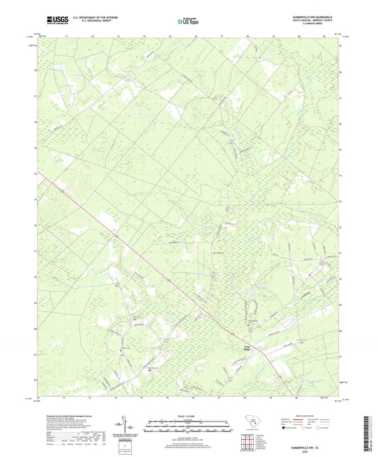 Summerville NW South Carolina US Topo Map Image