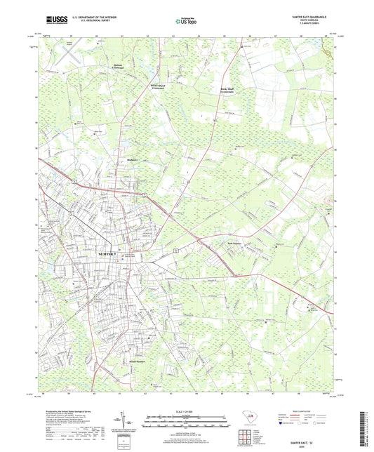 Sumter East South Carolina US Topo Map Image
