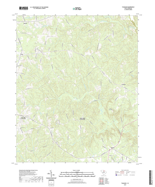 Taxahaw South Carolina US Topo Map Image