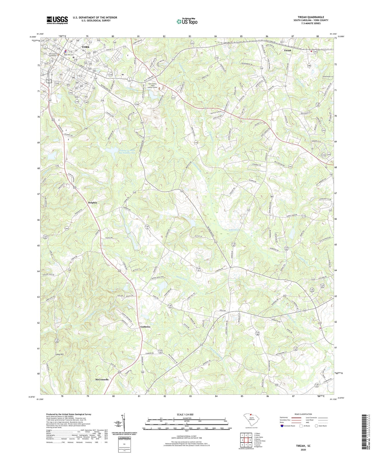 Tirzah South Carolina US Topo Map Image
