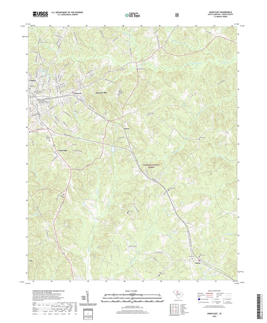 Union East South Carolina US Topo Map Image