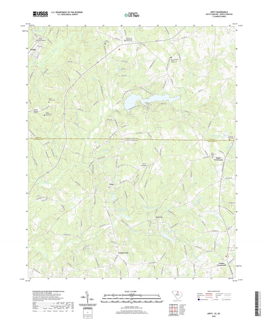 Unity South Carolina US Topo Map Image