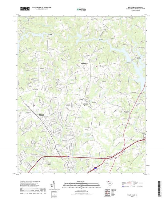 Valley Falls South Carolina US Topo Map Image