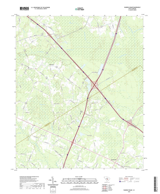 Wadboo Swamp South Carolina US Topo Map Image
