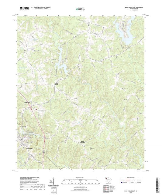 Ware Shoals East South Carolina US Topo Map Image