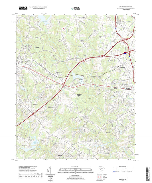 Wellford South Carolina US Topo Map Image