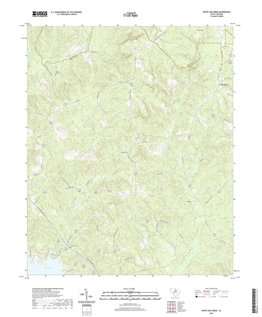 White Oak Creek South Carolina US Topo Map Image