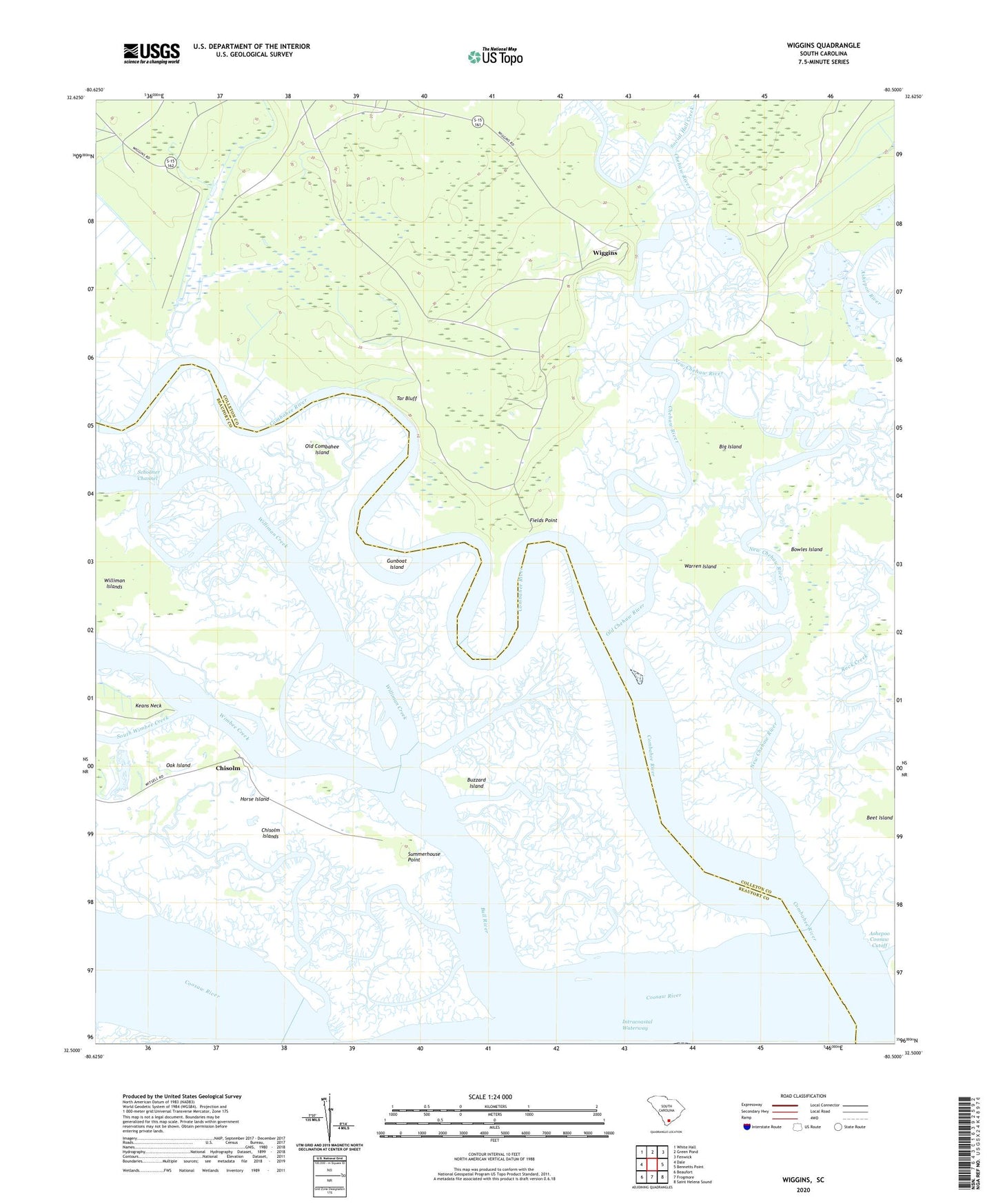Wiggins South Carolina US Topo Map Image