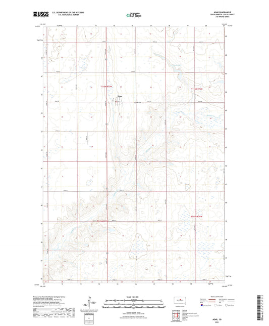 Agar South Dakota US Topo Map Image