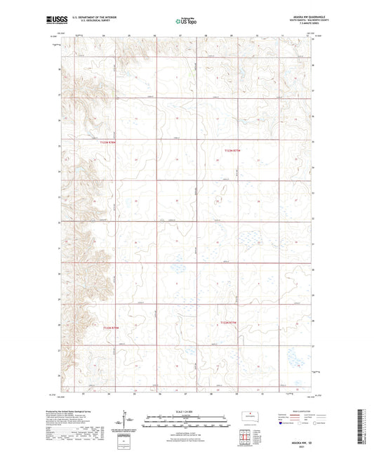 Akaska NW South Dakota US Topo Map Image