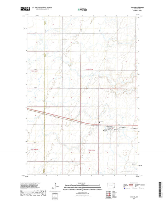 Andover South Dakota US Topo Map Image