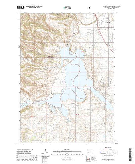 Angostura Reservoir South Dakota US Topo Map Image