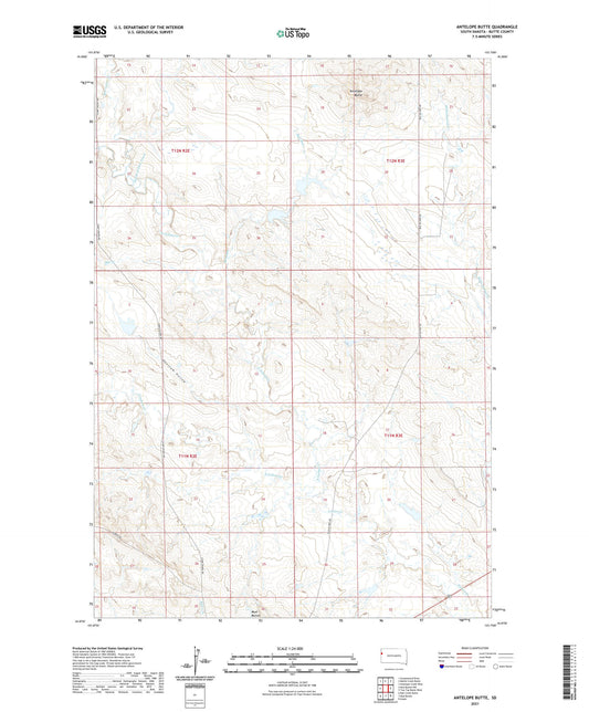 Antelope Butte South Dakota US Topo Map Image