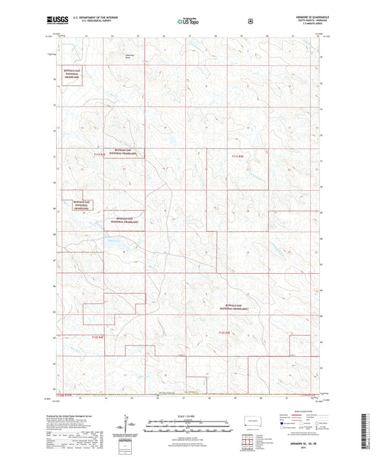 Ardmore SE South Dakota US Topo Map Image