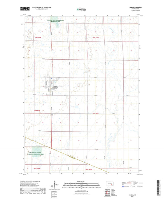 Armour South Dakota US Topo Map Image