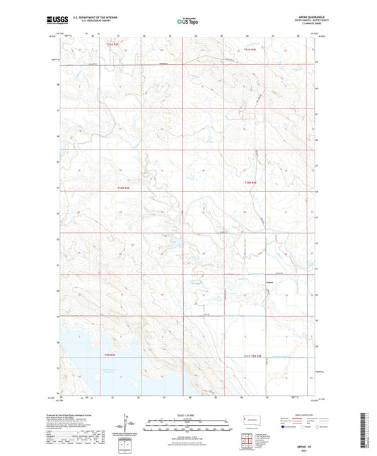 Arpan South Dakota US Topo Map Image