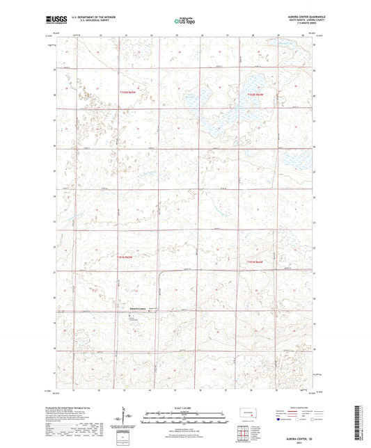 Aurora Center South Dakota US Topo Map Image