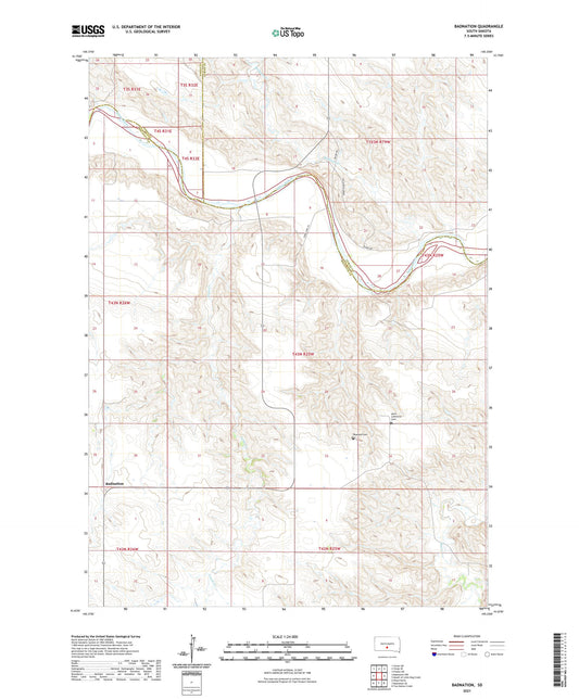Badnation South Dakota US Topo Map Image
