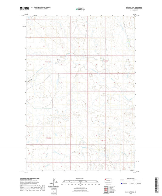 Bams Butte SE South Dakota US Topo Map Image